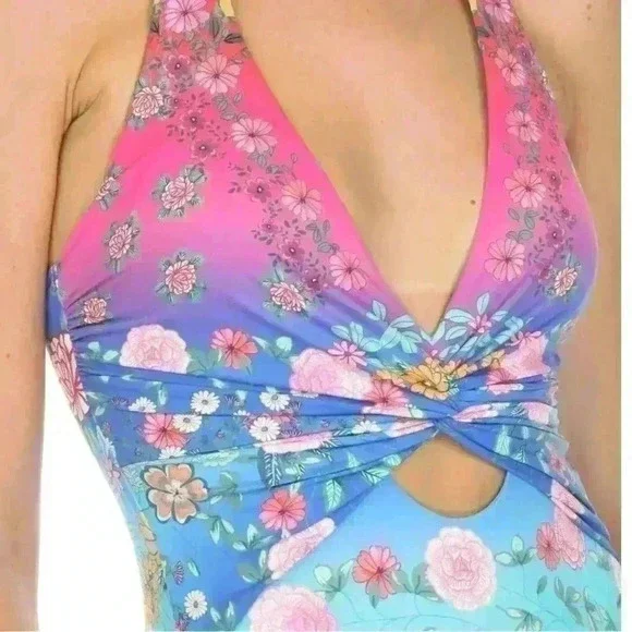 NWT Johnny Was Rainbow Color Blast Twist Keyhole
One Pc Swimsuit Sz M - Picture 5 of 12